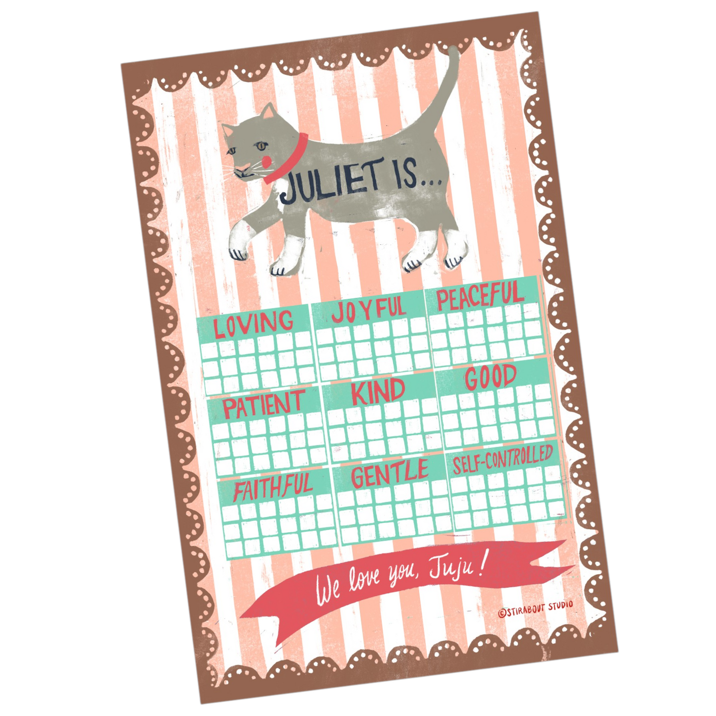 Personalized Positive Behavior Chart - Kitten