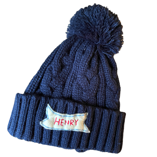 Baby/Toddler Winter Pom Hat -  Navy