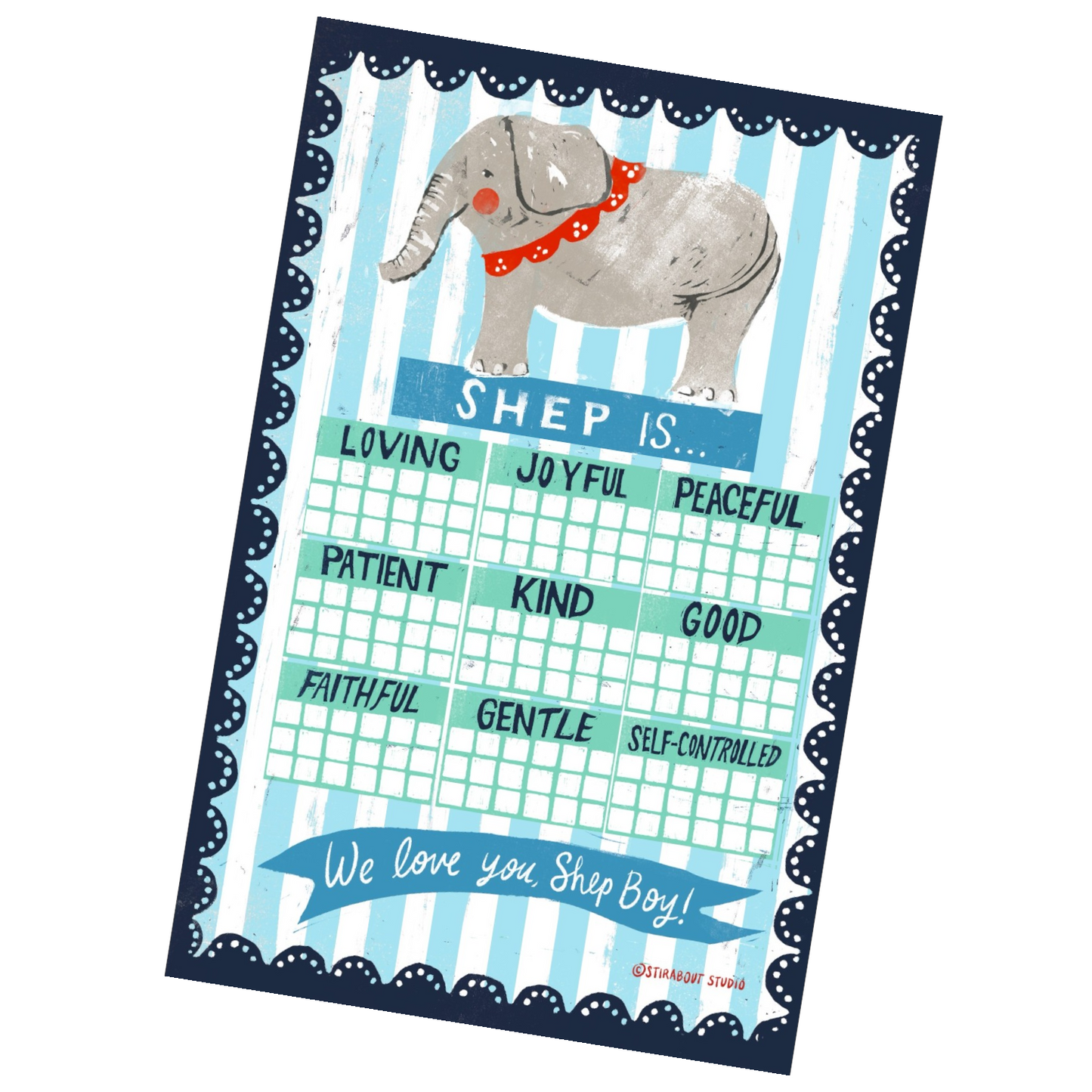 Personalized Positive Behavior Chart -  Elephant