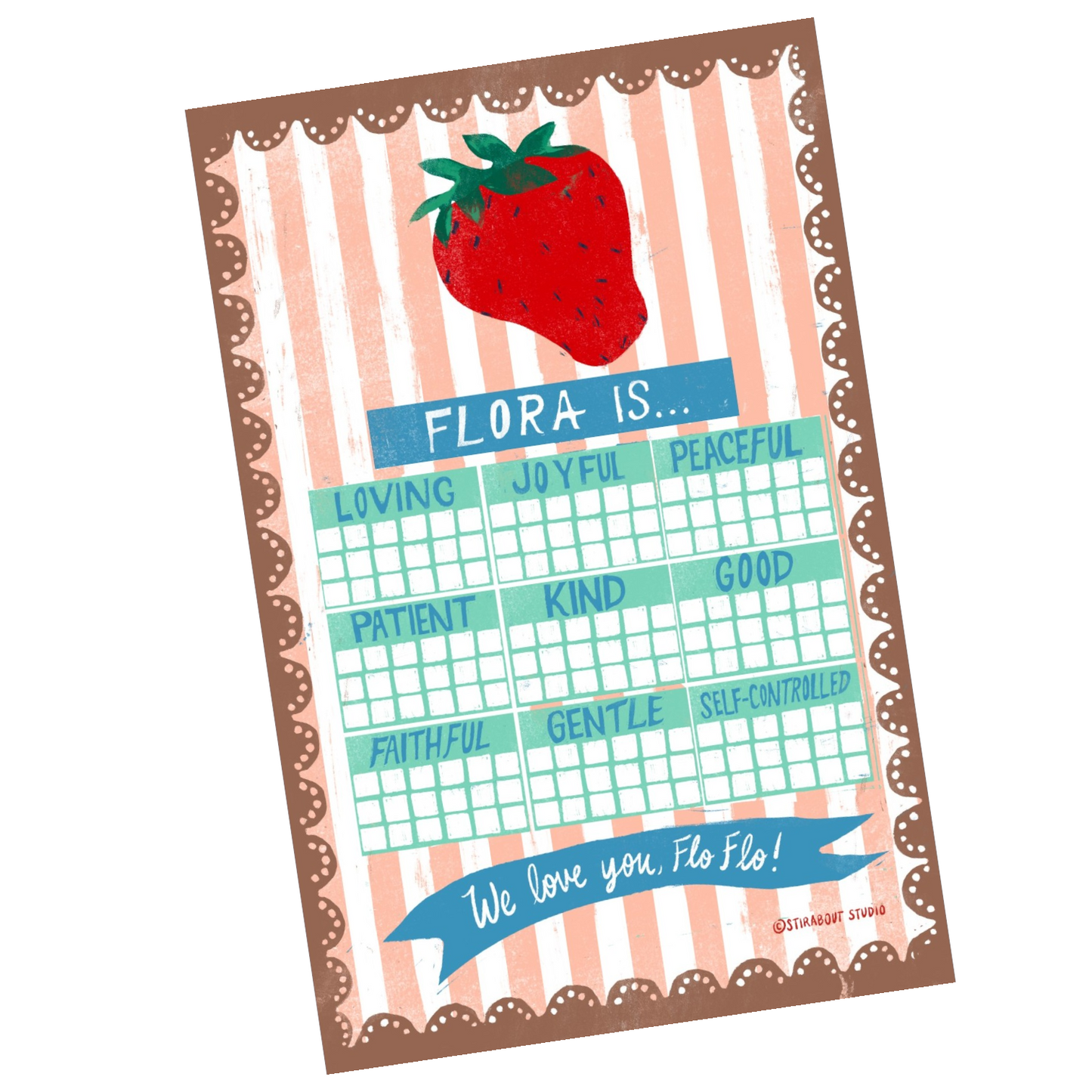 Personalized Positive Behavior Chart - Strawberry